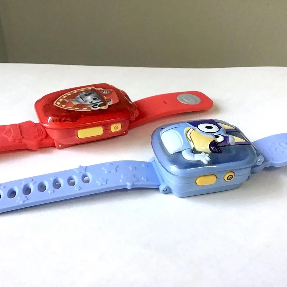2 Vtech Kids Watches Talking Interactive Learning Paw Patrol & Bluey WORKING